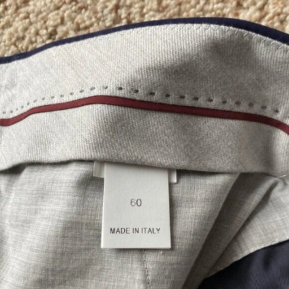 NWOT Brunello Cucinelli Men’s Navy Lightweight Wool Trousers Pants IT60 US 42-44 - Picture 6 of 16